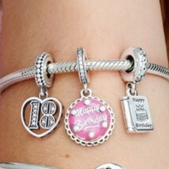 Pandora Pink Birthday Cake Dangle Charm, Authentic - Picture 10 of 13